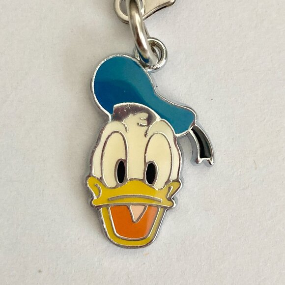 Donald Duck Zipper Pull Purse Bag Charm Locking Clasp Enamel Keychain Keyring - Picture 3 of 6